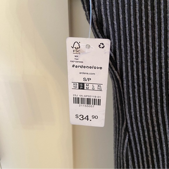 Ardene Black and Gray Striped Ribbed Dress - Picture 6 of 14